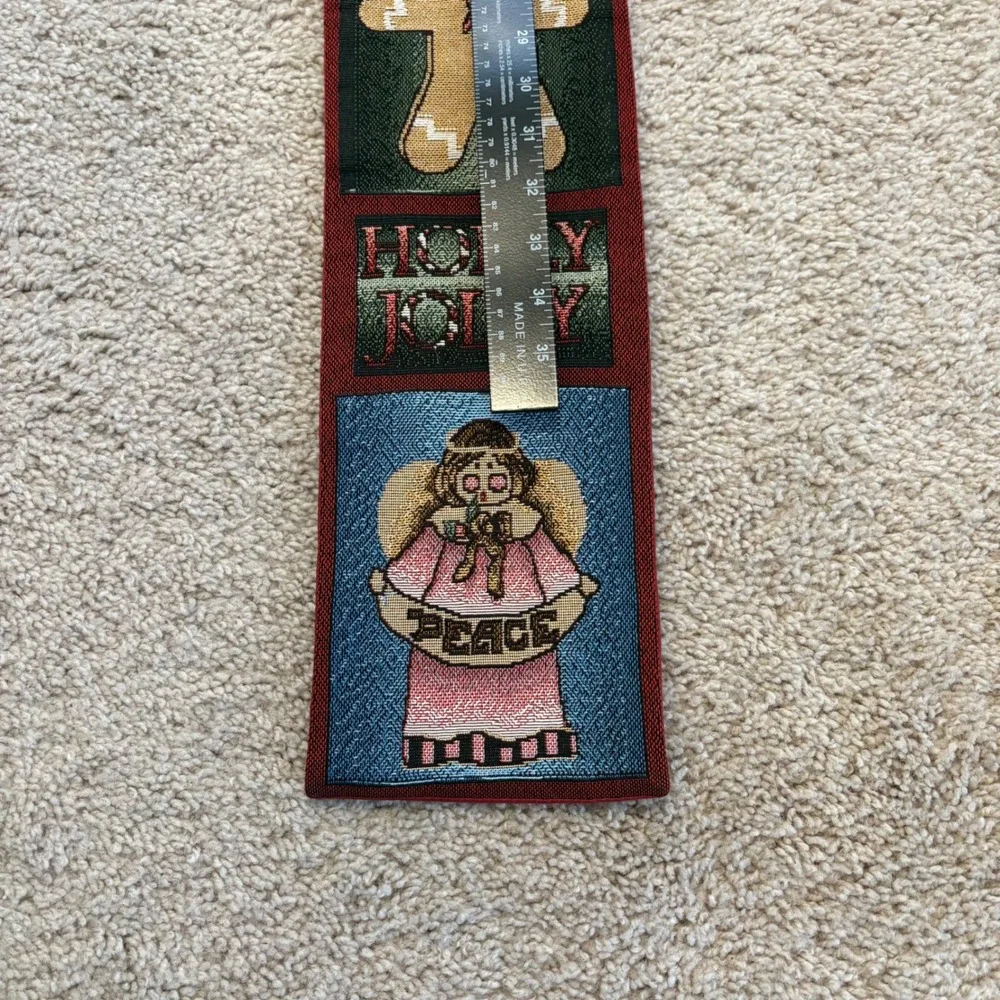Vintage Christmas Wall Hanging Decor Santa Gingerbread Angel 42x5.5